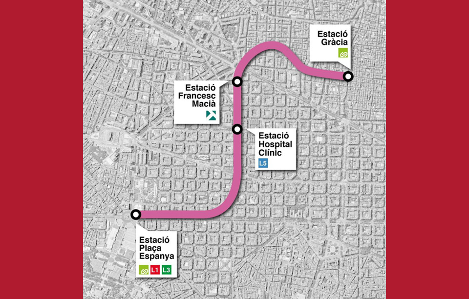Plano de obras de ferrocarriles catalanes linea 8